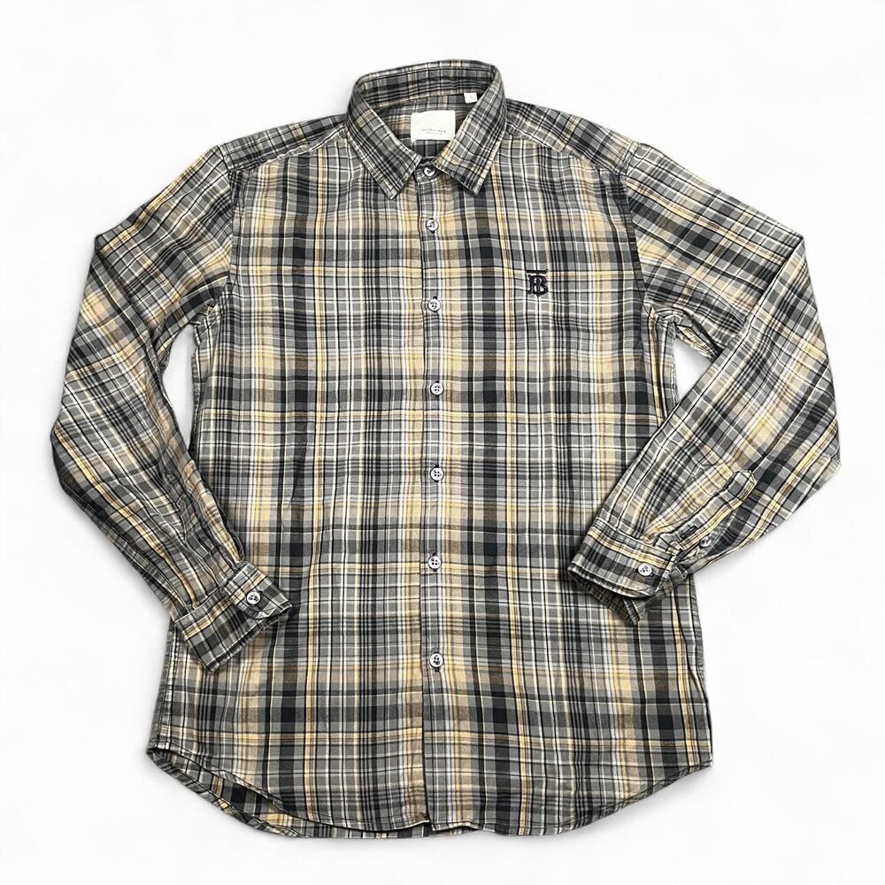 Burberry Men's Grey and Black Shirt